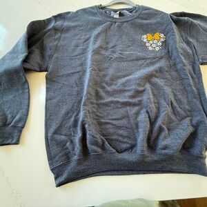 Disney Charcoal Sweatshirt with Daisy Minnie Heart and Yellow Bow
